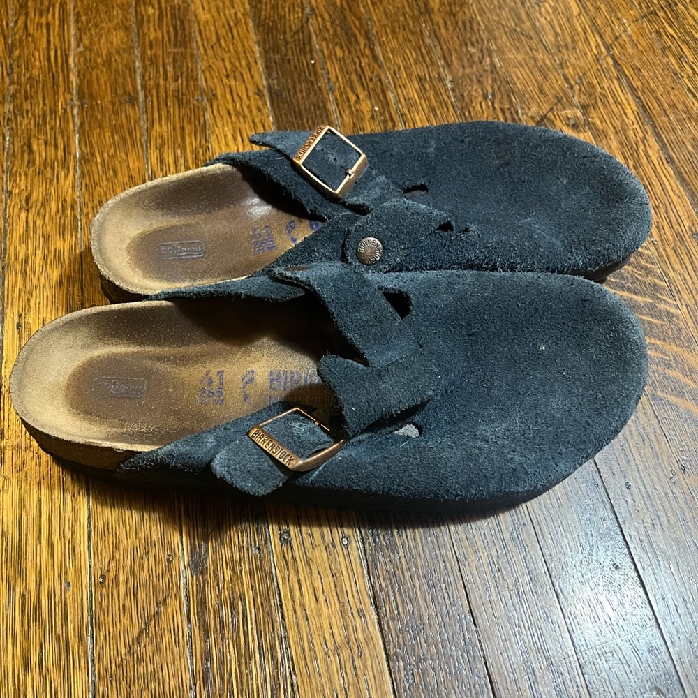 Birkenstock blue Suede Mules